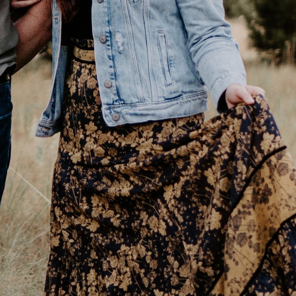 High waisted floral skirt from Anthropology